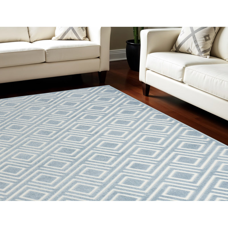 HomeRoots 8' X 10' Blue Geometric Area Rug | Wayfair